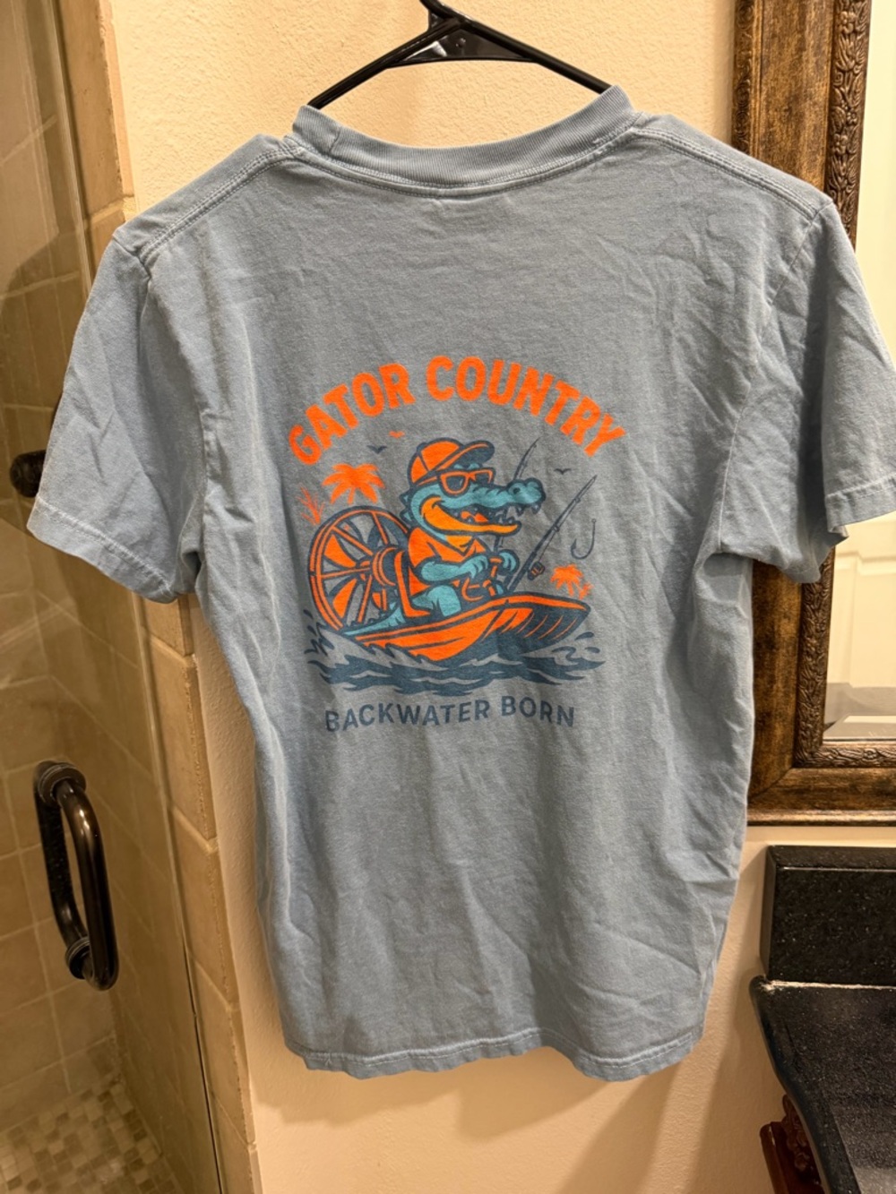Comfort Colors Light Blue Crew Neck Tee with Subtle Logo